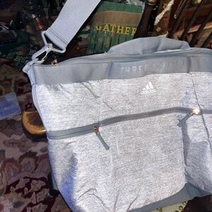 Adidas Heather Gray Womens Carry-All Gym/Diaper, Travel Duffle Bag